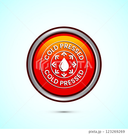 Cold pressed icon design illustration. Cold pressed label badge logo design template, Button design Cold pressed icon design illustration. Cold pressed label badge logo design template, Button design 123269269