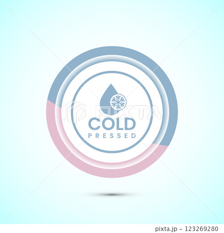 Cold pressed icon design illustration. Cold pressed label badge logo design template, Button design Cold pressed icon design illustration. Cold pressed label badge logo design template, Button design 123269280