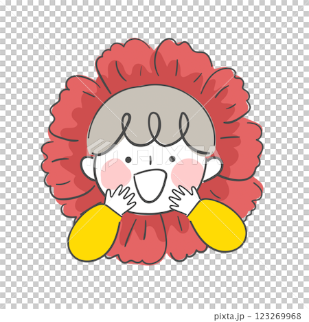 Character illustration of a child in carnation flower 123269968