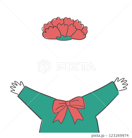 carnation flower with a face cutout 123269974