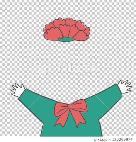 carnation flower with a face cutout 123269974