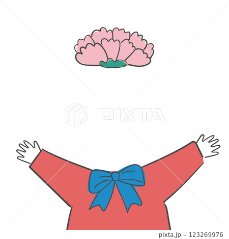 carnation flower with a face cutout 123269976