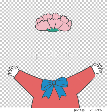 carnation flower with a face cutout 123269976