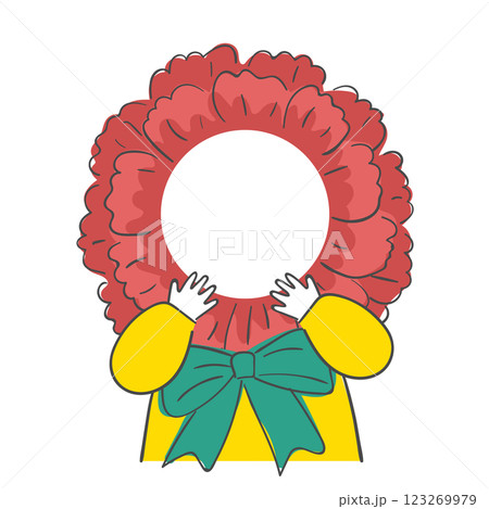 carnation flower with a face cutout 123269979