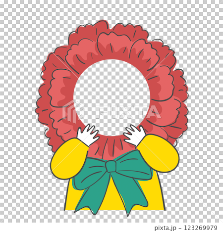 carnation flower with a face cutout 123269979
