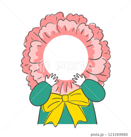 carnation flower with a face cutout 123269980