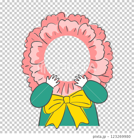 carnation flower with a face cutout 123269980