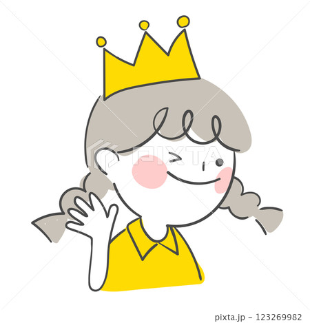 Character illustration of a child wearing a crown Character illustration of a child wearing a crown 123269982