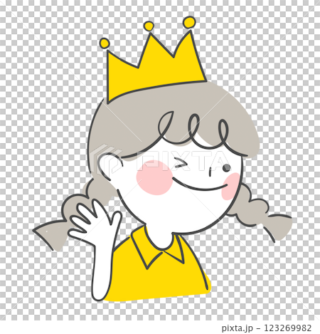 Character illustration of a child wearing a crown 123269982