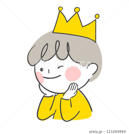 Character illustration of a child wearing a crown Character illustration of a child wearing a crown 123269984