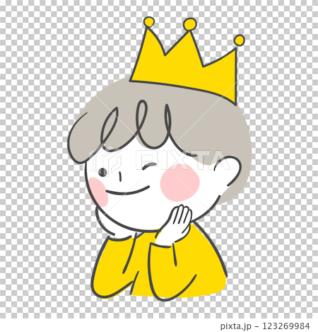 Character illustration of a child wearing a crown Character illustration of a child wearing a crown 123269984