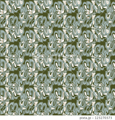Seamless pattern with abstract ornaments. Neutral background. 123270373