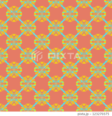 Seamless pattern with abstract ornaments. Neutral background. 123270375