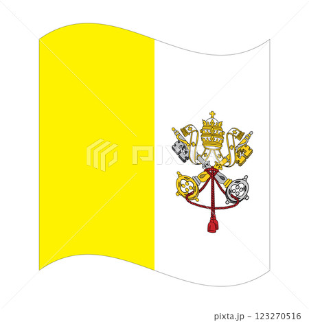 Wavy flag of Vatican City State, isolated on a transparent background. Vector illustration 123270516