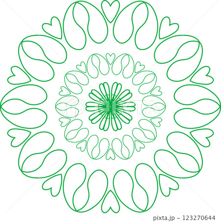 Abstract round mandala pattern. Ornamental arabesque. Vector design element. 123270644