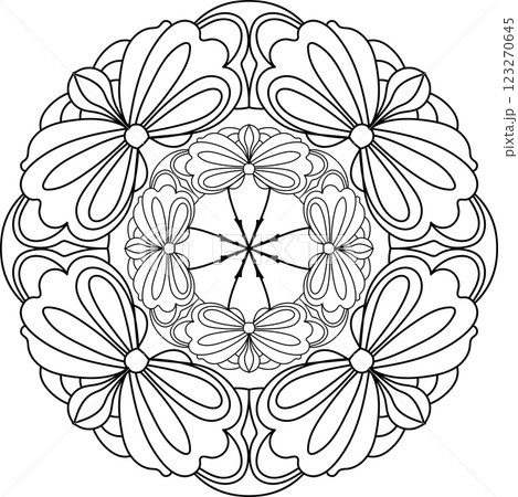 Abstract round mandala pattern. Ornamental arabesque. Vector design element. 123270645