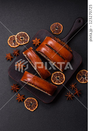 Sweet homemade roll with poppy seeds Sweet homemade roll with poppy seeds 123270725