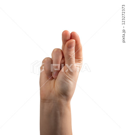 Female hand making an Orthodox religious gesture, thumb, index, and middle fingers together Female hand making an Orthodox religious gesture, thumb, index, and middle fingers together 123272373
