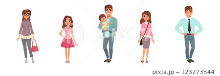 Man and Woman in Different Age Vector Set Man and Woman in Different Age Vector Set 123273344
