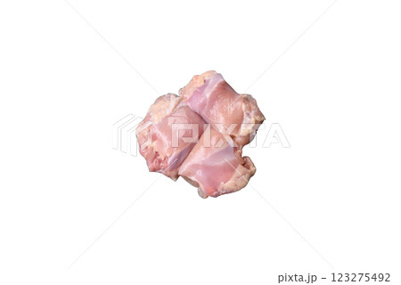 Fresh raw chicken thigh fillets with salt, spices and herbs 123275492