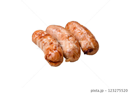 Grilled sausages with spices and herbs 123275520