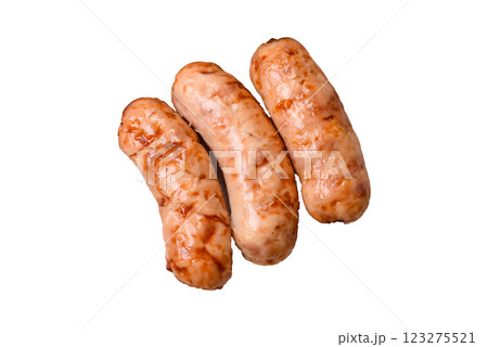 Grilled sausages with spices and herbs 123275521