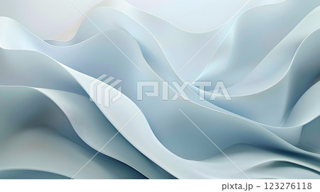 The artwork showcases serene blue and white abstract waves, evoking a peaceful and harmonious visual flow. Ideal for calm backgrounds and soothing aesthetics in modern design 123276118