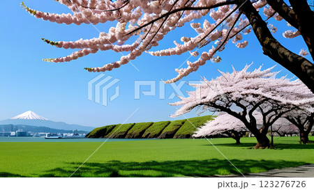 春の絶景と癒しの風景 123276726