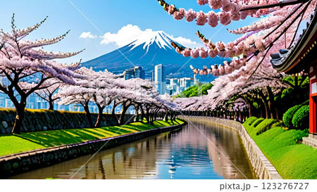 春の絶景と癒しの風景 123276727