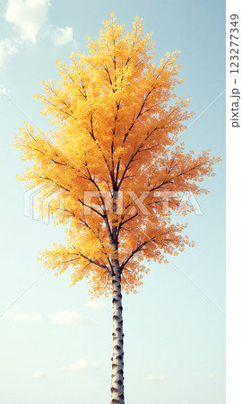 Vibrant Autumn Tree Phone Wallpaper Featuring Stunning Orange Leaves 123277349