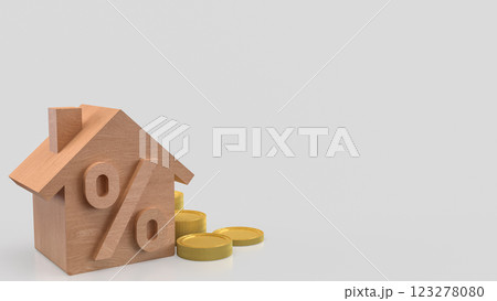 The Wood House and percent for Property or real estate concept 3d rendering. 123278080