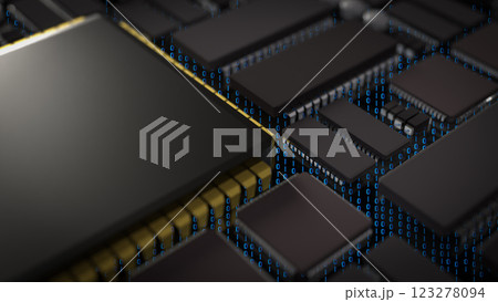 The IC on PCB Board for IT or Technology concept 3d Rendering. 123278094