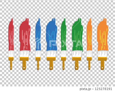 Illustration set of paint and paint brushes Illustration set of paint and paint brushes 123278191