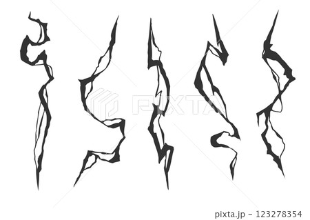 Lightning bolt shapes with sharp and jagged edges. Energy, power, and impact. Lightning silhouettes set Lightning bolt shapes with sharp and jagged edges. Energy, power, and impact. Lightning silhouettes set 123278354