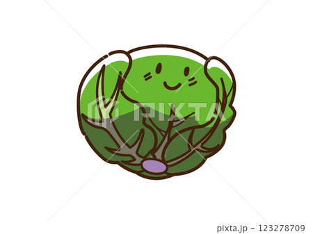 キャベツ　キャラクター　ゆるかわ 123278709