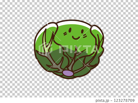 キャベツ　キャラクター　ゆるかわ 123278709