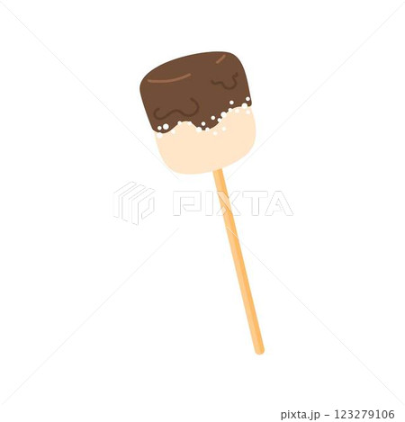 Marshmallow in chocolate glaze on a stick Marshmallow in chocolate glaze on a stick 123279106