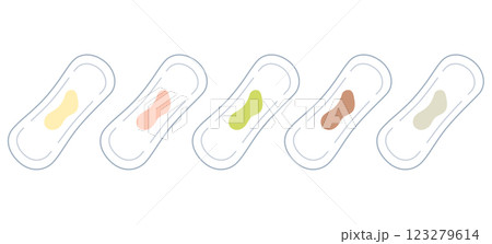 女性の健康　おりものの色の種類　ナプキン 123279614