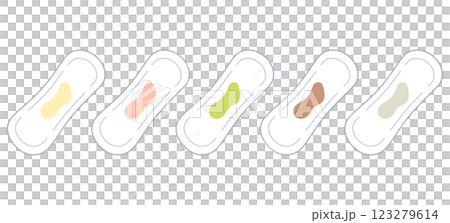 女性の健康　おりものの色の種類　ナプキン 123279614