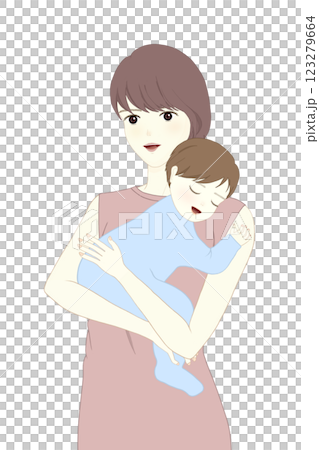A mother holding a baby 123279664