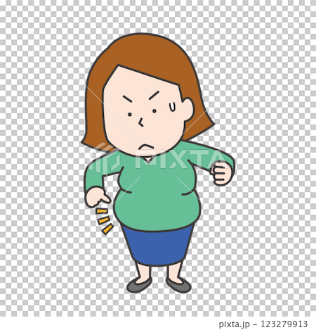 一個擔心腹部脂肪的女人 一個擔心腹部脂肪的女人 123279913