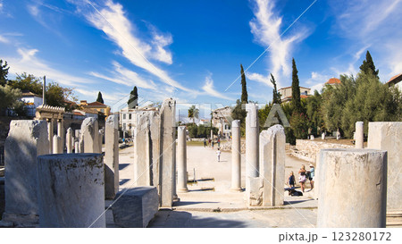 ギリシャ古代遺跡・古代アゴラの美しい景観 123280172
