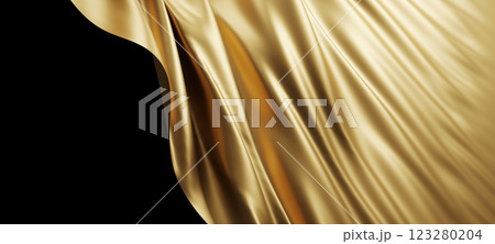 Gold luxury fabric background with copy space 3d render Gold luxury fabric background with copy space 3d render 123280204