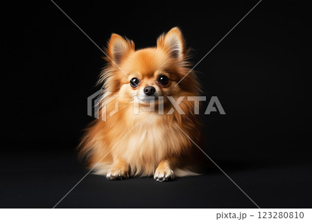 ペット　犬　黒背景 123280810