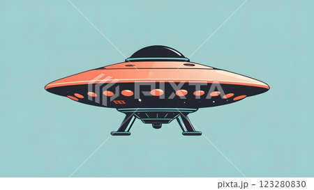 空飛ぶ円盤、UFOのイラスト 123280830