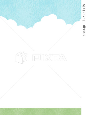 シンプルで可愛い入道雲のイラスト シンプルで可愛い入道雲のイラスト 123281419