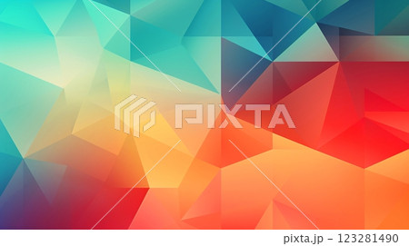 カラフルな幾何学模様のグラデーション背景素材 123281490
