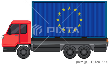 European Trade and Tariff Illustration European Trade and Tariff Illustration 123281543