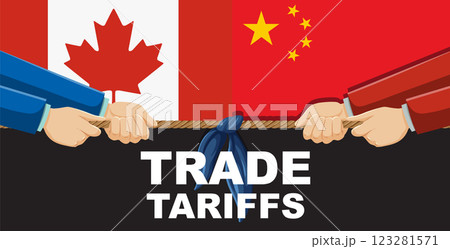 Trade Tariffs Tug of War Trade Tariffs Tug of War 123281571
