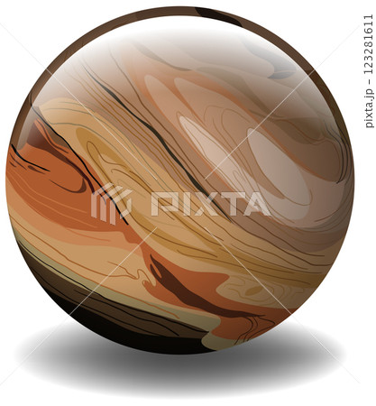 Abstract Earthy Swirl Sphere Illustration 123281611